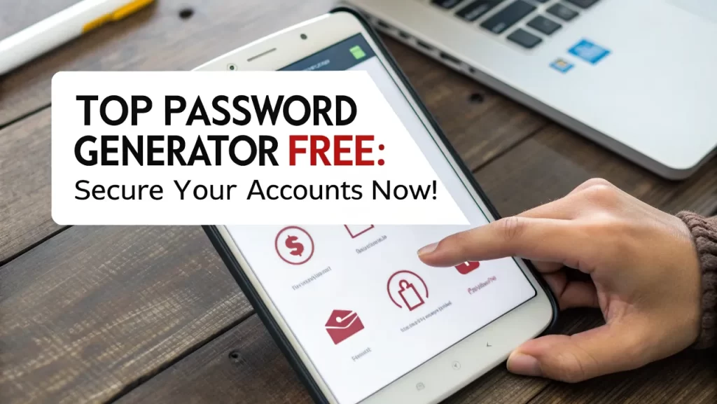 Hand using password generator on a tablet