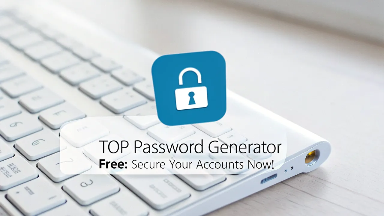 Password generator app on a keyboard screen.